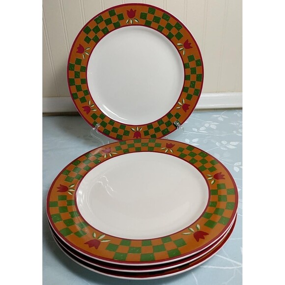 Gibson "Hickory Haven" Dinner Plates~10-3/4"~Set Of 4 - Picture 1 of 5
